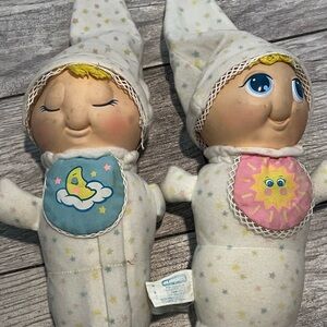 Vintage Star Print Dolls with Hats Play school vintage Baby Glow Worm